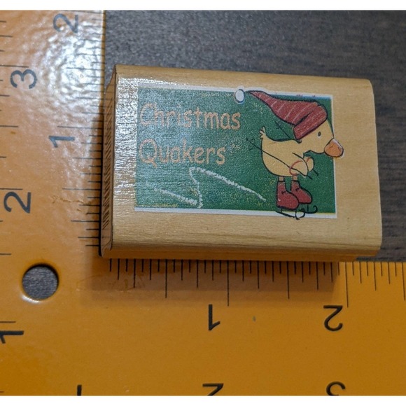 5/$20 CHRISTMAS QUAKERS Mounted Rubber Stamp •Holiday•Duck•Skiing•Bird - Picture 2 of 3